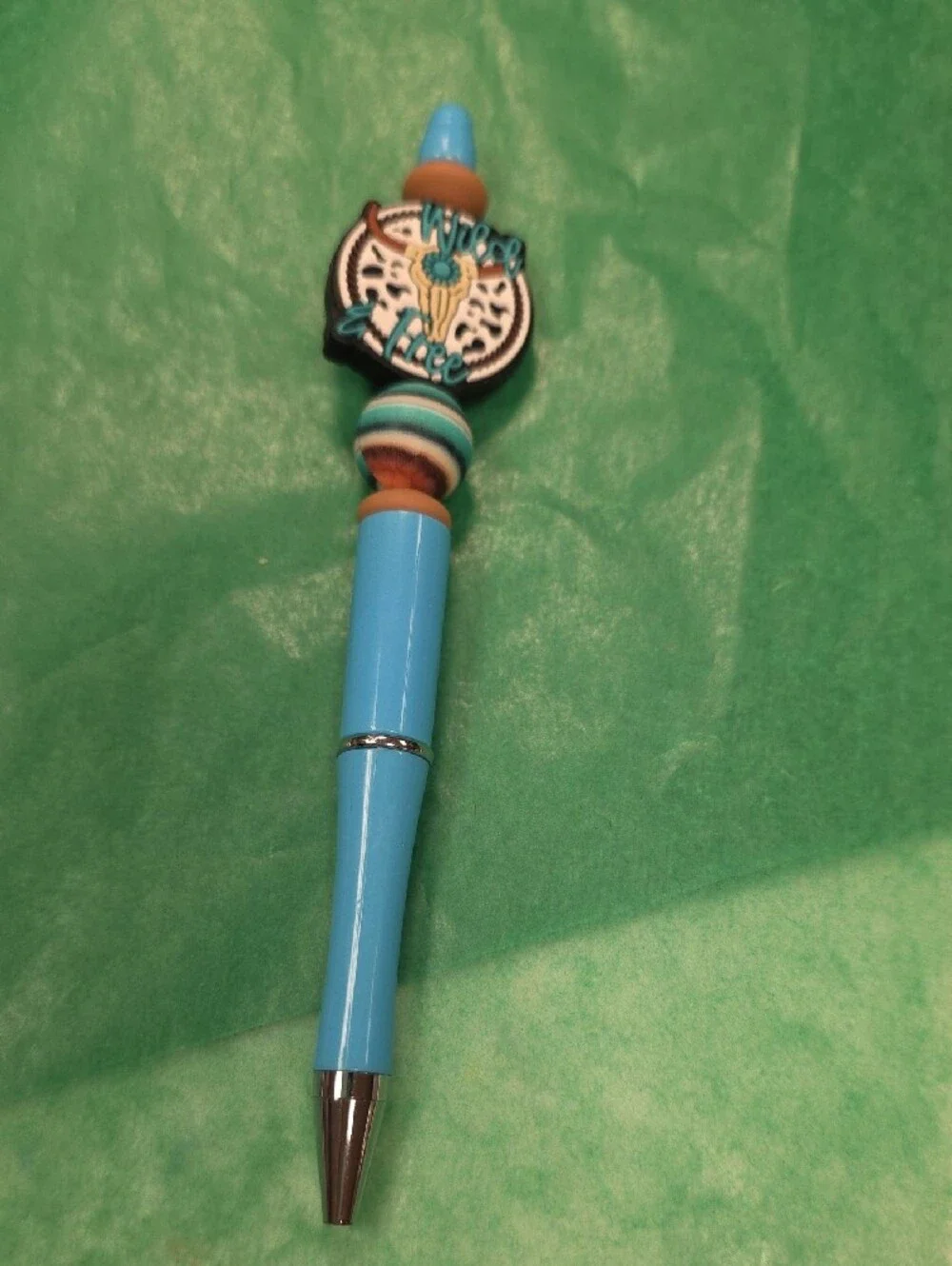 Light Blue Decorative Ballpoint Pen with 'Wife Life' Topper